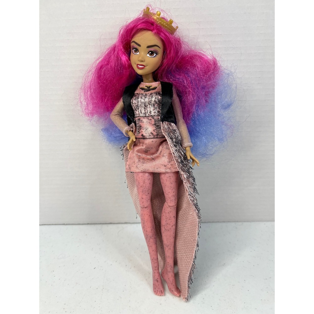 Disney Descendants Audrey Doll Pink Blue Hair Crown Cape Royal 11 Inch Figure